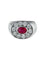 Bague 60 Chevalière - Bague en or blanc, rubis et diamants 58 Facettes