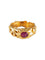 Bague 50 Bague style Art nouveau en or jaune et rubis 58 Facettes
