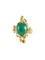 Bague 51 Bague en or jaune 750 sertie d’aventurine verte 58 Facettes