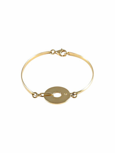 Bracelet Bracelet semi-rigide en or jaune 18 carats et diamant 58 Facettes