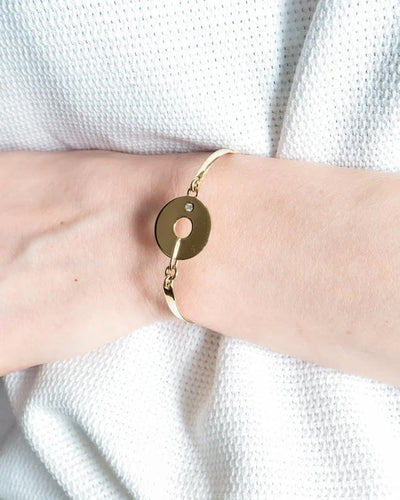 Bracelet Bracelet semi-rigide en or jaune 18 carats et diamant 58 Facettes