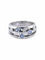 Bague 54 Bague bandeau en or blanc et diamants avec tanzanites 58 Facettes