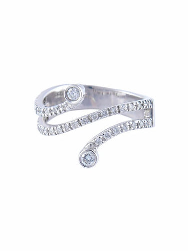 Bague 55 Bague en or blanc 18 carats sertie de diamants 58 Facettes