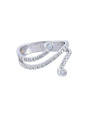 Bague 55 Bague en or blanc 18 carats sertie de diamants 58 Facettes
