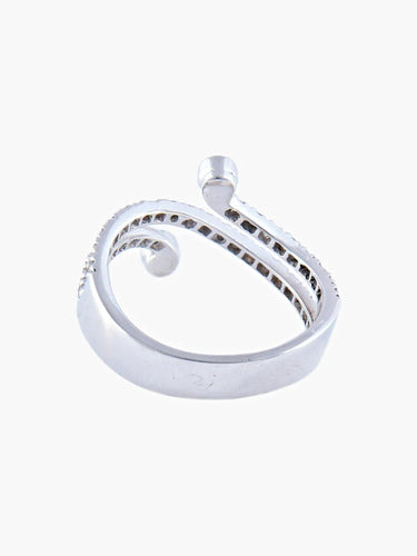 Bague 55 Bague en or blanc 18 carats sertie de diamants 58 Facettes