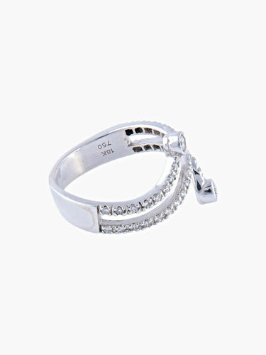 Bague 55 Bague en or blanc 18 carats sertie de diamants 58 Facettes