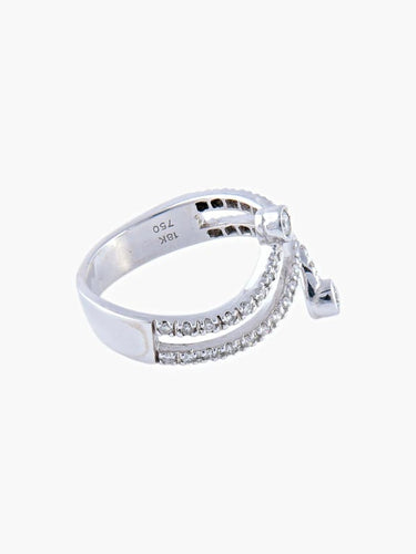 Bague 55 Bague en or blanc 18 carats sertie de diamants 58 Facettes