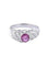 Bague 53 Bague jonc - godrons en or blanc 18K saphir rose et diamants 58 Facettes