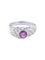 Bague 53 Bague jonc en or rhodié, saphir rose et diamants 58 Facettes
