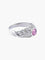 Bague 53 Bague jonc - godrons en or blanc 18K saphir rose et diamants 58 Facettes