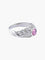 Bague 53 Bague jonc en or rhodié, saphir rose et diamants 58 Facettes