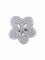 Bague 51 Bague fleur en or blanc 750 pavée de diamants 58 Facettes