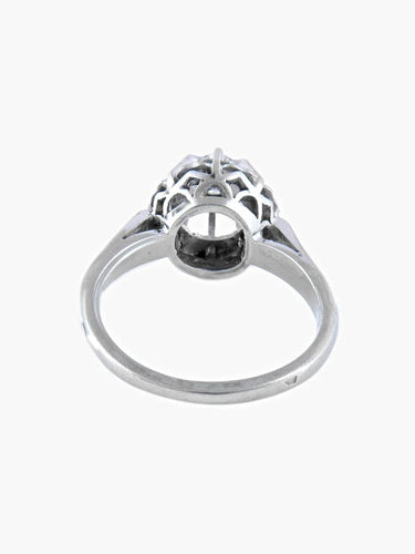 Bague 53 Solitaire rétro - Bague en or blanc 750 sertie d’un diamant 0,10 ct 58 Facettes