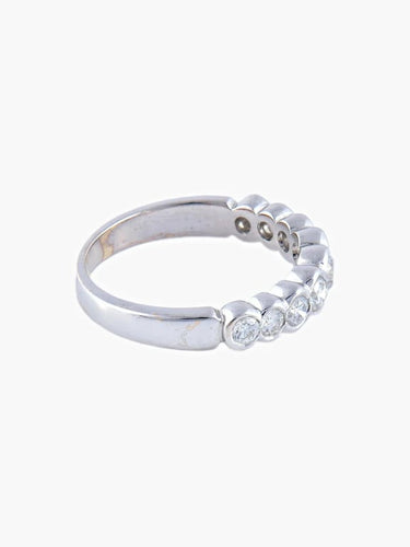 Bague 52 Demi-alliance - Bague en or blanc 750 sertie de diamants 58 Facettes