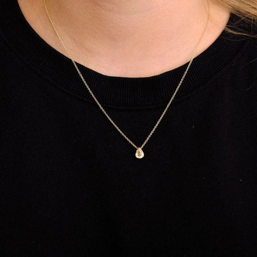 Collier Pendentif sur chaîne - Pendentif en or jaune avec saphir jaune 58 Facettes