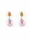 Boucles d'oreilles Boucles d’oreilles en or blanc 585, perles, citrines et diamants 58 Facettes