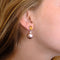Boucles d'oreilles Boucles d’oreilles en or blanc 585, perles, citrines et diamants 58 Facettes
