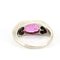 Bague Bague jonc Art déco en or blanc, pierre rouge/rose et diamants 58 Facettes