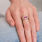 Bague Bague jonc Art déco en or blanc, pierre rouge/rose et diamants 58 Facettes