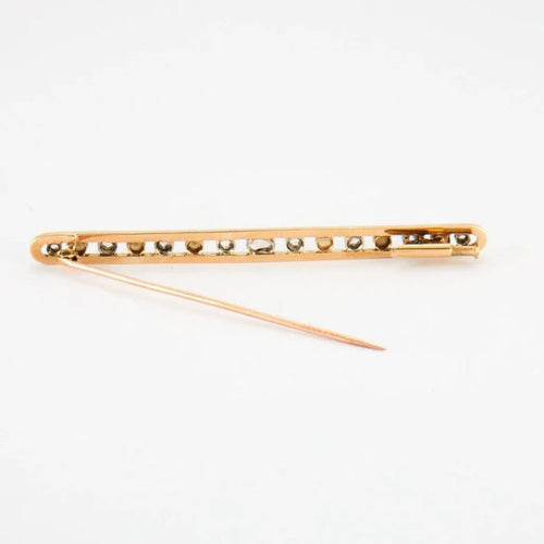 Broche Broche-barrette ancienne - Diamants et perles fines en or jaune et or blanc 58 Facettes