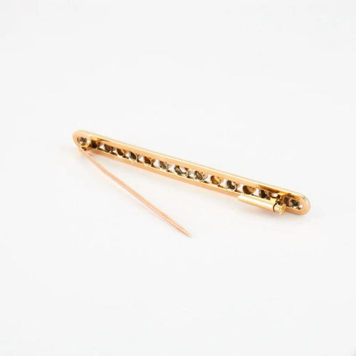 Broche Broche-barrette ancienne - Diamants et perles fines en or jaune et or blanc 58 Facettes