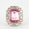 Bague 55 Bague Pompadour Art déco en or blanc et platine, diamants 58 Facettes