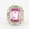Bague 55 Bague Pompadour Art déco en or blanc et platine, diamants 58 Facettes