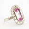 Bague 55 Bague Pompadour Art déco en or blanc et platine, diamants 58 Facettes