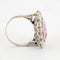 Bague 55 Bague Pompadour Art déco en or blanc et platine, diamants 58 Facettes