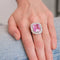 Bague 55 Bague Pompadour Art déco en or blanc et platine, diamants 58 Facettes