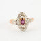 Bague 55 Bague ancienne rubis et diamants en or jaune 18 carats 58 Facettes