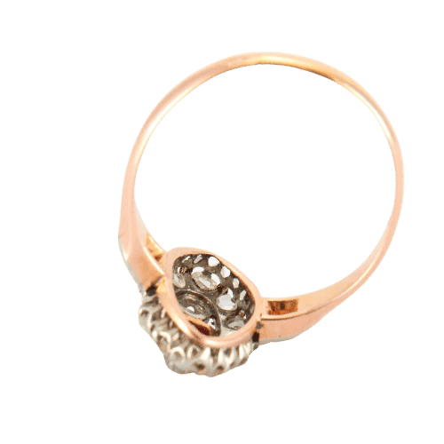 Bague 55 Bague ancienne rubis et diamants en or jaune 18 carats 58 Facettes