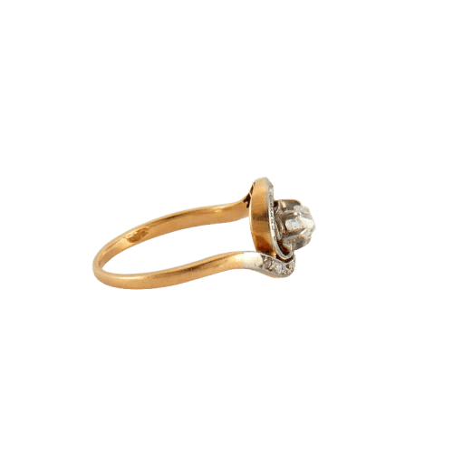 Bague 53 Bague Tourbillon en or jaune et blanc 750 sertie de diamants 58 Facettes