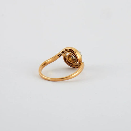 Bague 53 Bague Tourbillon en or jaune et blanc 750 sertie de diamants 58 Facettes