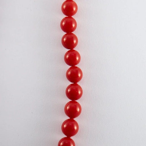 Collier Collier boules de corail rouge en or jaune 750 58 Facettes