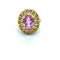 Bague 49.5 Bague vintage en or jaune 18 carats, pierre rose synthèse 58 Facettes