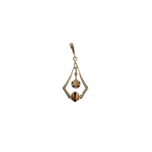 Pendentif Pendentif Art déco en or jaune et or blanc 18 carats avec diamants 58 Facettes
