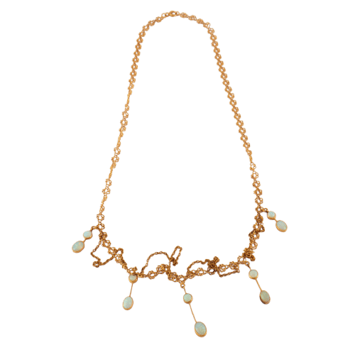 Collier Collier draperie en or jaune 18 ct et opales 58 Facettes