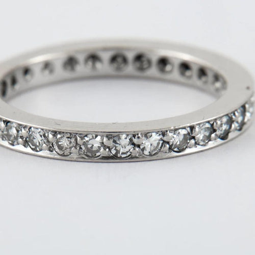 Bague 59 Alliance - Bague en or blanc 750 sertie de diamants 58 Facettes