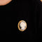 Broche Broche camée sur agate en or rose 750 avec demi-perles 58 Facettes