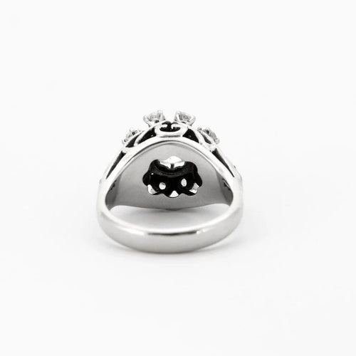Bague 55 Bague dôme en or blanc 750 sertie de diamants 58 Facettes