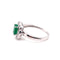Bague 56 Marguerite - Bague en or blanc avec émeraude et diamants 58 Facettes