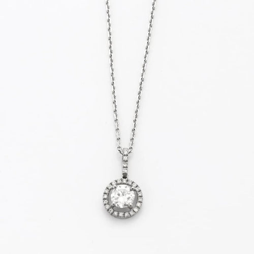 Collier Pendentif collier - Pendentif en or blanc 18 K et diamants 58 Facettes