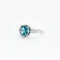 Bague 50 Bague ancienne - Topaze bleue London Blue et diamants en or blanc 58 Facettes
