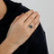Bague 50 Bague ancienne - Topaze bleue London Blue et diamants en or blanc 58 Facettes
