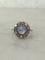 Bague 54 Bague Pompadour saphir cabochon et diamants en or jaune et or blanc 58 Facettes