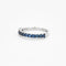 Bague 54 Demi-alliance - Bague en or blanc 750 sertie de saphirs 58 Facettes
