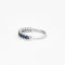 Bague 54 Demi-alliance - Bague en or blanc 750 sertie de saphirs 58 Facettes