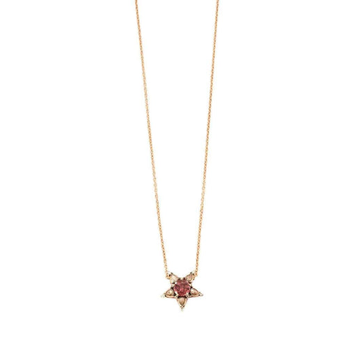Collier Selim Mouzannar Istanbul - Collier étoile en or rose, tourmaline et diamants 58 Facettes