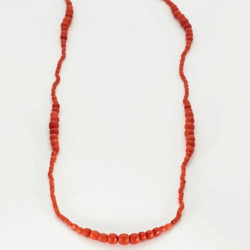 Collier Collier sautoir en corail méditerranéen avec fermoir en or jaune 750 58 Facettes